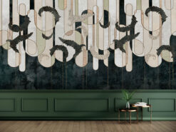 Luxury Green Wallpaper, Stone Wall Mural, Floral Peel and Stick Wallpaper - Chauvet Wallpaper and Décor